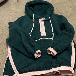 Altar'd State Green and Pink Cowl Sweater